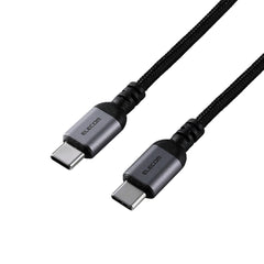 ELECOM USB2.0 Cable Type-C to C/20V/5A(100W)/MPA-CCASAN/0.5m/1m/2m/Black/White/Resistant to breakage