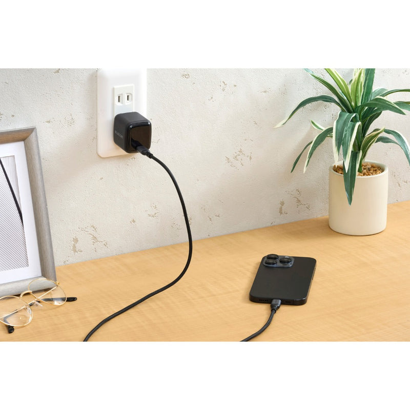 ELECOM USB2.0 Cable Type-C to C/20V/5A(100W)/MPA-CCASAN/0.5m/1m/2m/Black/White/Resistant to breakage