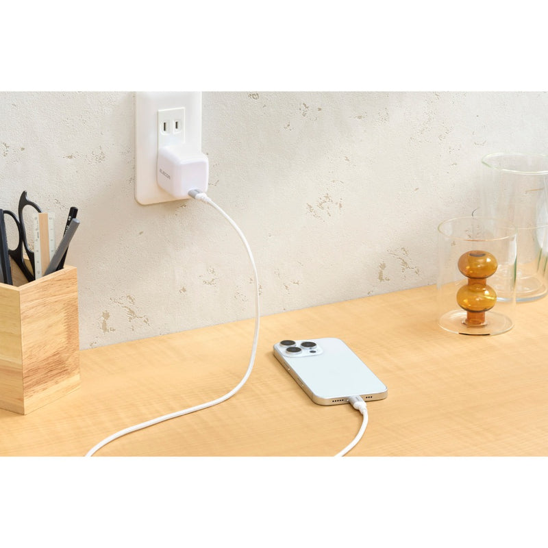 ELECOM USB2.0 Cable Type-C to C/20V/5A(100W)/MPA-CCASAN/0.5m/1m/2m/Black/White/Resistant to breakage