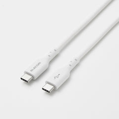 ELECOM USB2.0 Cable Type-C to C/48V/5A(240W)/MPA-CCASPE/0.5m/1m/2m/Black/White/Resistant to breakage