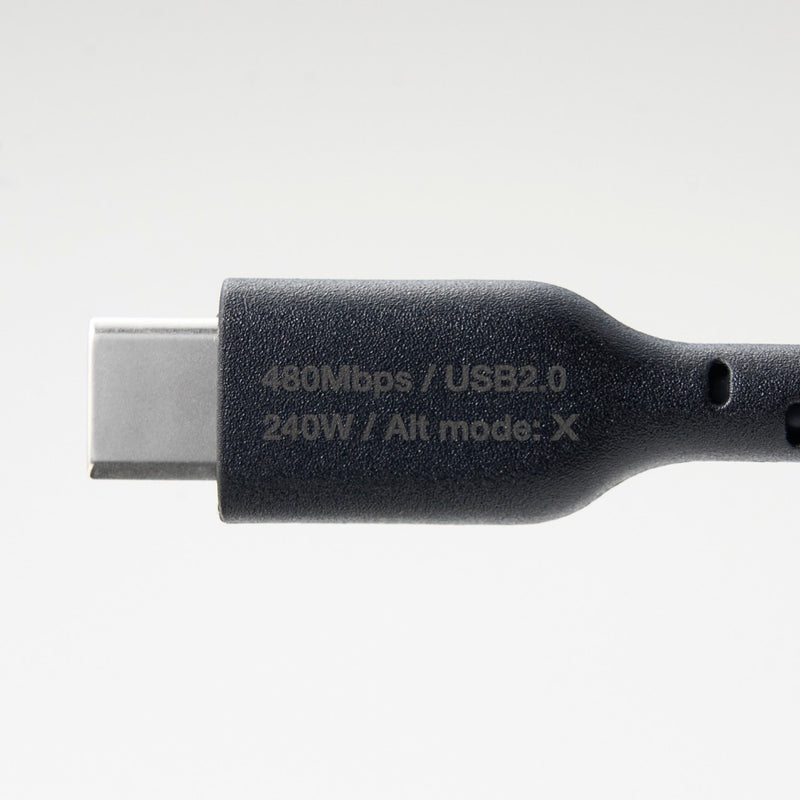 ELECOM USB2.0 Cable Type-C to C/48V/5A(240W)/MPA-CCASPE/0.5m/1m/2m/Black/White/Resistant to breakage