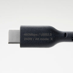 ELECOM USB2.0 Cable Type-C to C/48V/5A(240W)/MPA-CCASPE/0.5m/1m/2m/Black/White/Resistant to breakage