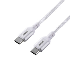 ELECOM USB2.0 Cable Type-C to C/20V/5A(100W)/MPA-CCASAN/0.5m/1m/2m/Black/White/Resistant to breakage
