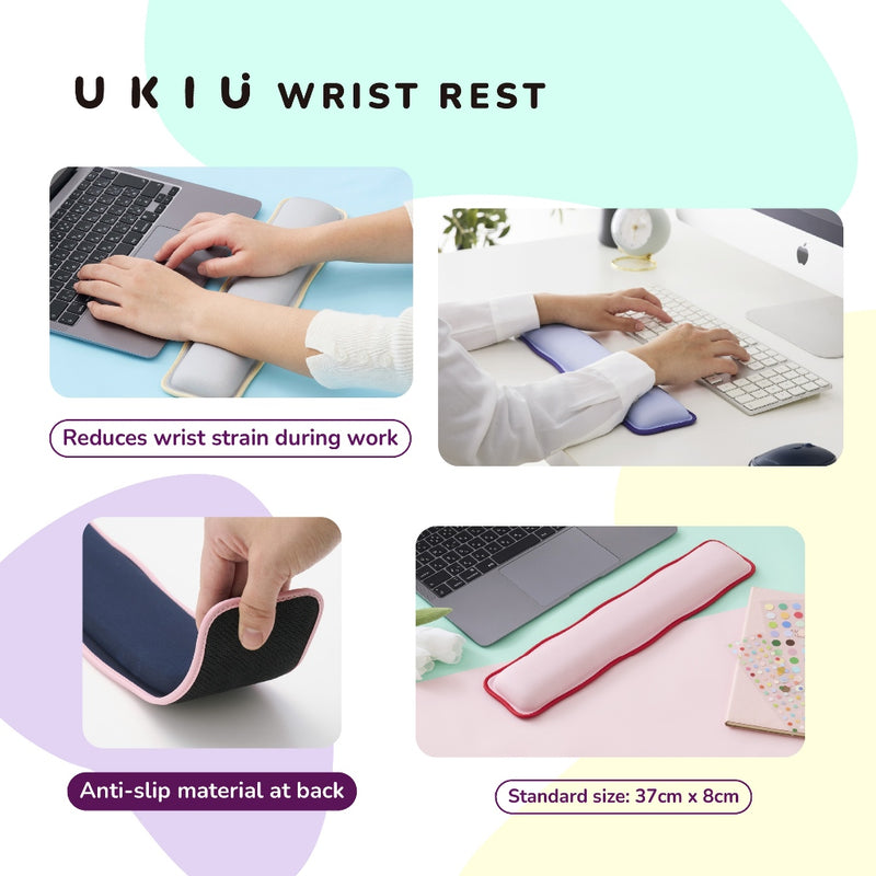 ELECOM UKIU Wavy Dual tone Mouse Pad/Desk Mat/Wrist Rest/Navy/Pink/Gray/Purple