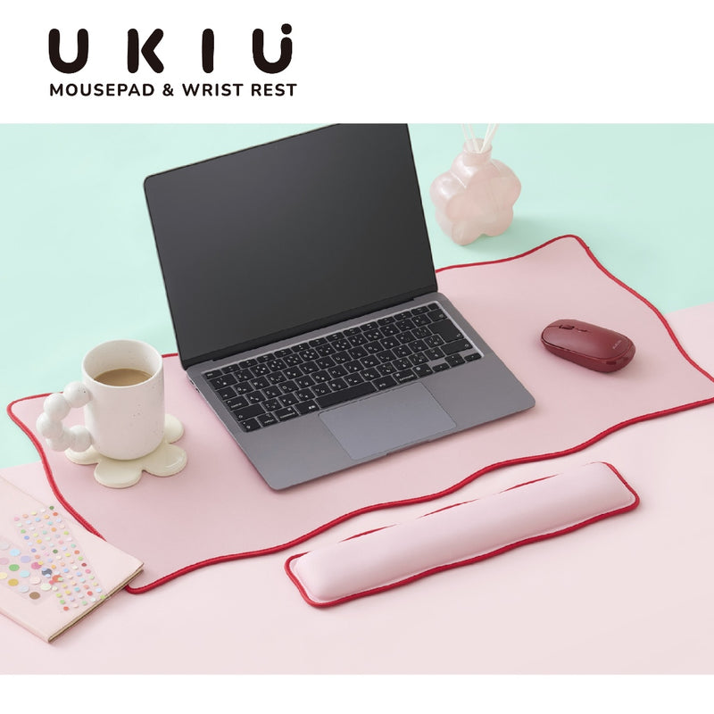 ELECOM UKIU Wavy Dual tone Mouse Pad/Desk Mat/Wrist Rest/Navy/Pink/Gray/Purple
