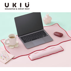 ELECOM UKIU Wavy Dual tone Mouse Pad/Desk Mat/Wrist Rest/Navy/Pink/Gray/Purple