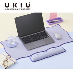 ELECOM UKIU Wavy Dual tone Mouse Pad/Desk Mat/Wrist Rest/Navy/Pink/Gray/Purple