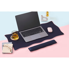 ELECOM UKIU Wavy Dual tone Mouse Pad/Desk Mat/Wrist Rest/Navy/Pink/Gray/Purple