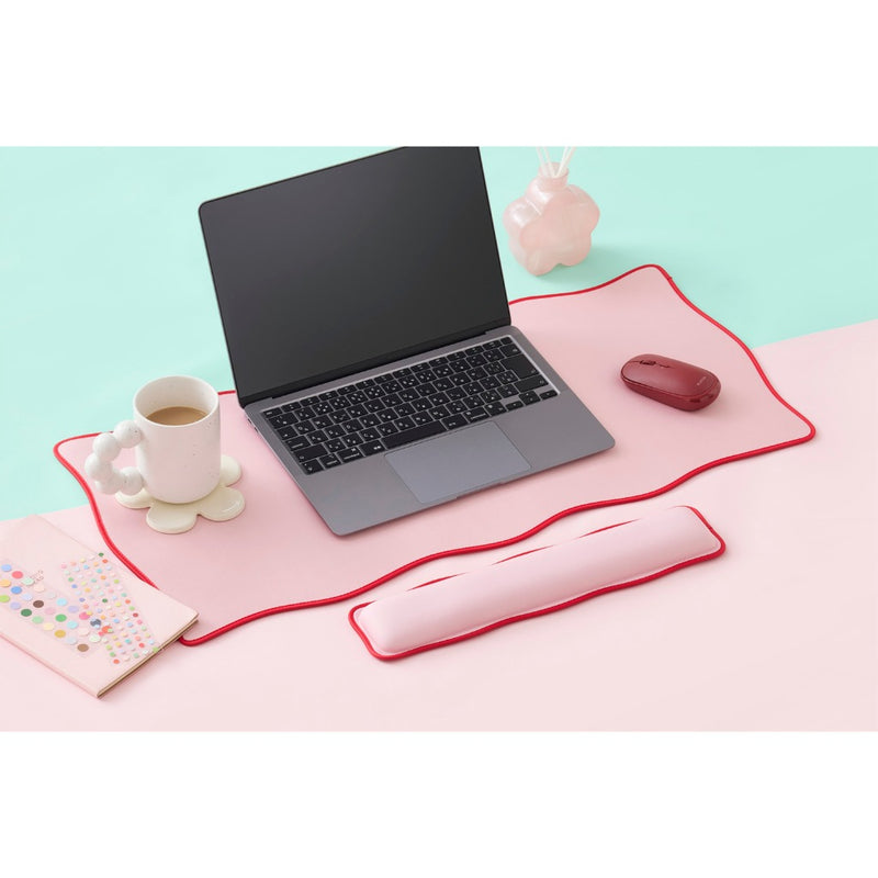 ELECOM UKIU Wavy Dual tone Mouse Pad/Desk Mat/Wrist Rest/Navy/Pink/Gray/Purple