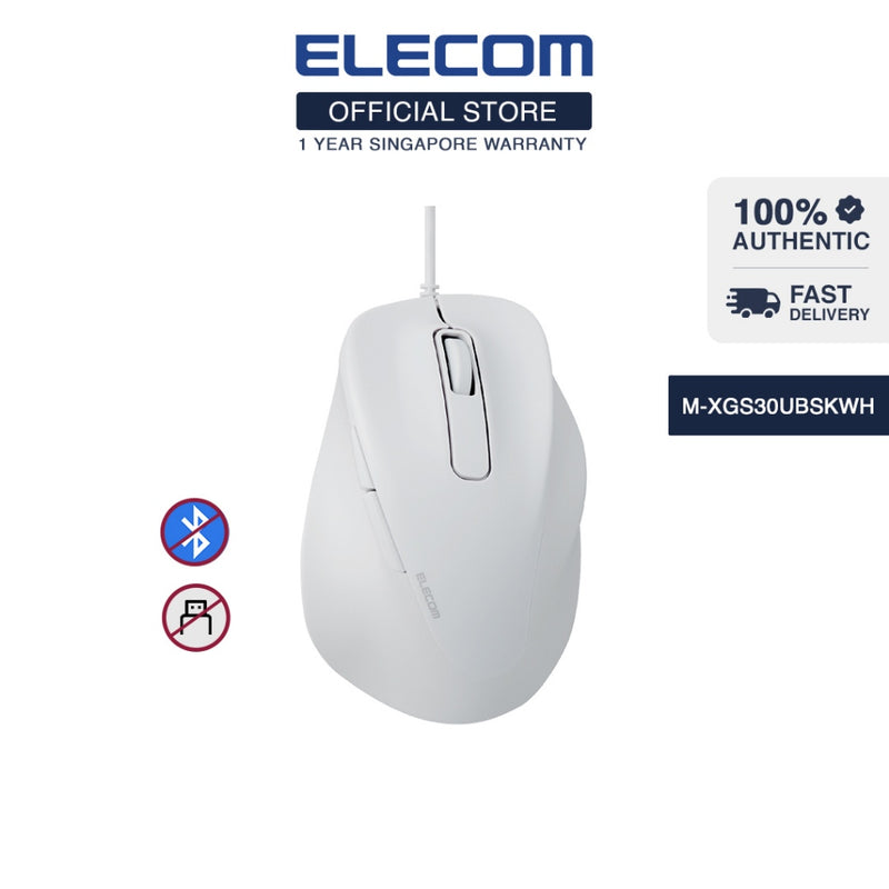 ELECOM EX-G Wired Silent Mouse/ Basic Mice/ Ergonomic Design/ 5 Buttons/ 3 Sizes M-XGM/S30UBSK Series