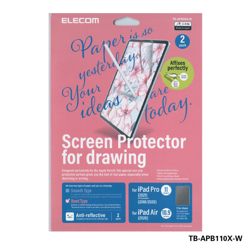 ELECOM BOND PAPER-LIKE Film for iPad Air Mini Pro 2018-2024 / Anti-reflection Screen Protector