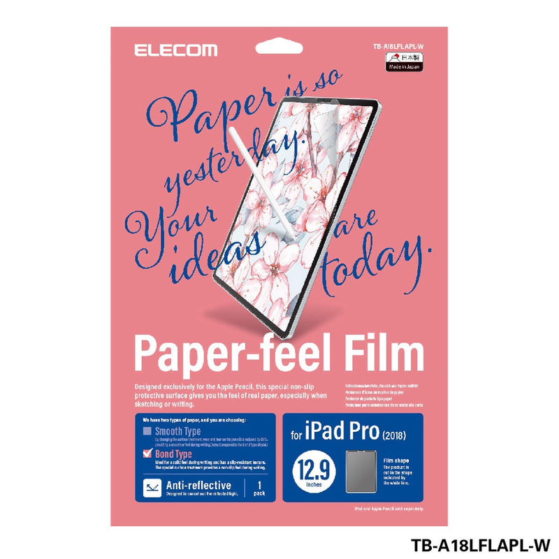 ELECOM BOND PAPER-LIKE Film for iPad Air Mini Pro 2018-2024 / Anti-reflection Screen Protector