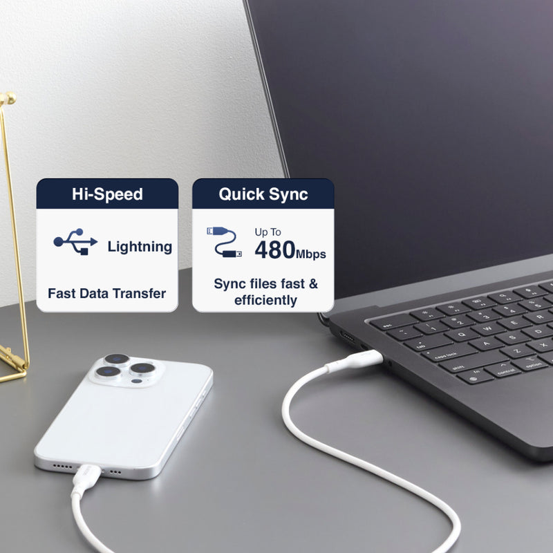 ELECOM USB2.0 High Speed Type C to Lightning Cable PD60w/ MPA-CLASS/ Fast charging