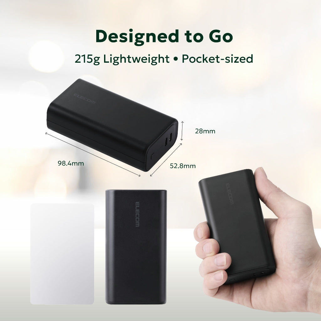 ELECOM CCC Certified Power Bank 10000mAh 30w Output PD 2Type-C Port Ca ...