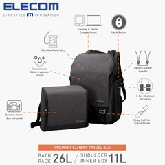 Premium Large Camera Backpack/ Waterproof/ Rain Cover/ Inner Case BM-OFC01 Series