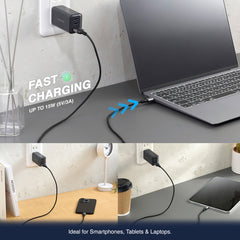 ELECOM USB2.0 Nylon Cable Type-A to Type-C/MPA-ACASAN/0.5m/1m/2m/Black/White