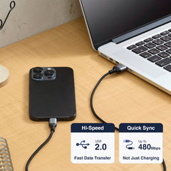 ELECOM USB2.0 Nylon Cable Type-A to Type-C/MPA-ACASAN/0.5m/1m/2m/Black/White