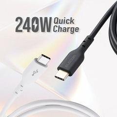 ELECOM USB2.0 Cable Type-C to C/48V/5A(240W)/MPA-CCASPE/0.5m/1m/2m/Black/White/Resistant to breakage