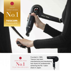 ELECOM Tescom Protect Ionic BLDC Hair Dryer/TD980SG/Light Weight/High Power 1500W/BLDC Motor/Salon Use