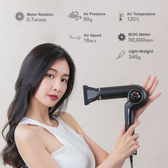 ELECOM Tescom Protect Ionic BLDC Hair Dryer/TD980SG/Light Weight/High Power 1500W/BLDC Motor/Salon Use