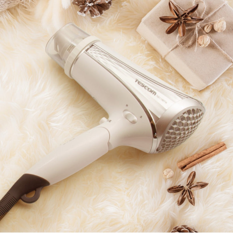 ELECOM Tescom 2 Way Nozzle Negative Ion Hair Dryer TID1100SG/High Power 1500W/2 Settings/Easy Care