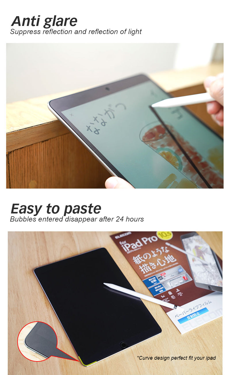 Screen Protector/ Paper-Like Film For iPad "Bond" (Pink) For Drawing