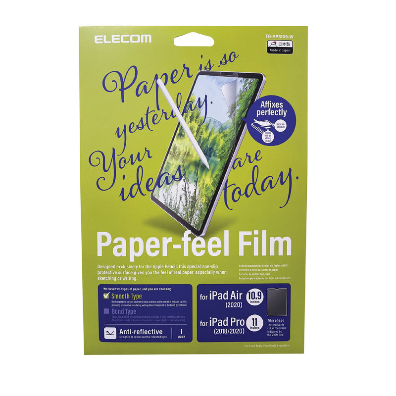 Screen Protector/ Paper-Like Film For iPad "Smooth" (Green) For Drawing