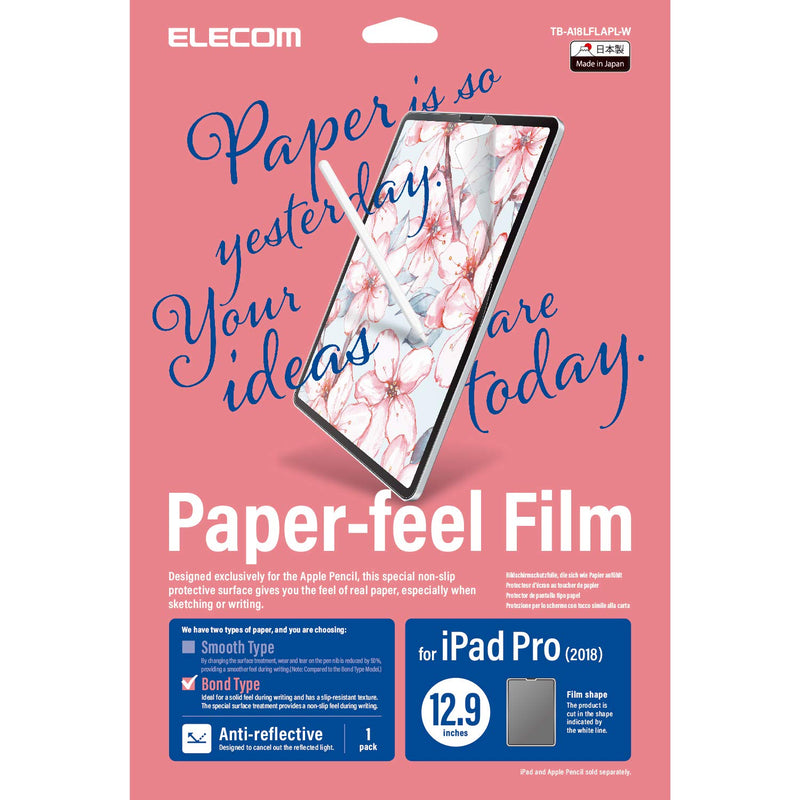 Screen Protector/ Paper-Like Film For iPad "Bond" (Pink) For Drawing