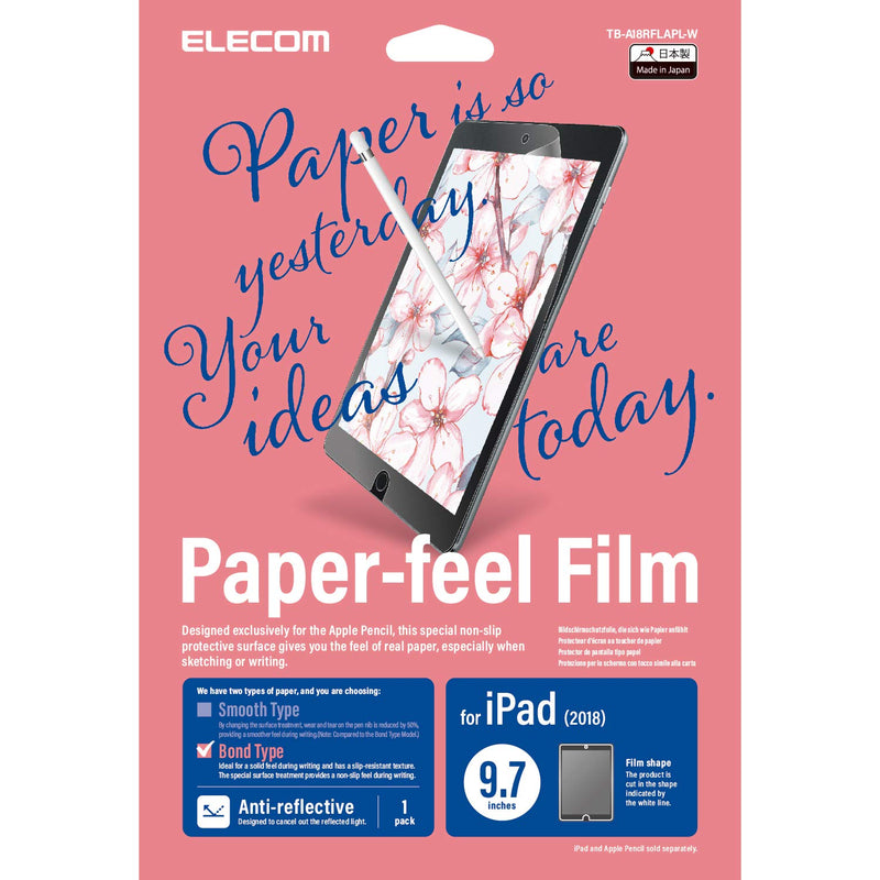 Screen Protector/ Paper-Like Film For iPad "Bond" (Pink) For Drawing