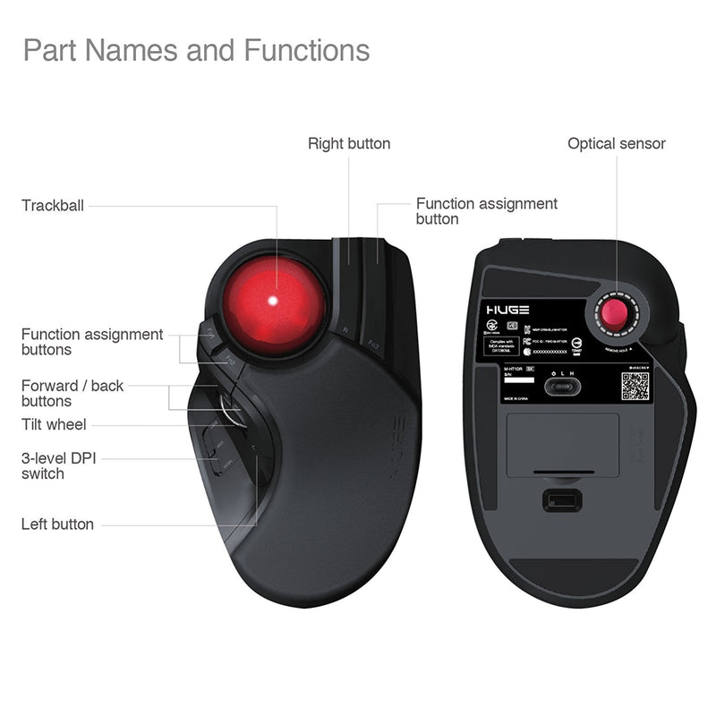 Wireless/ Wired Trackball Mouse M-HT1 Series